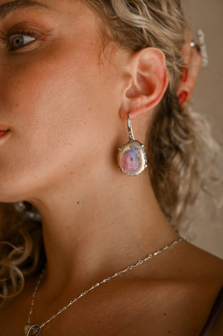 Fierce Light Titanium Agate Earrings