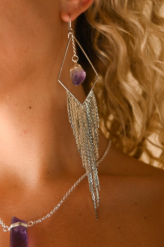 Doorway To The Divine Amethyst Silver Earrings