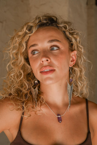 Doorway To The Divine Amethyst Silver Earrings