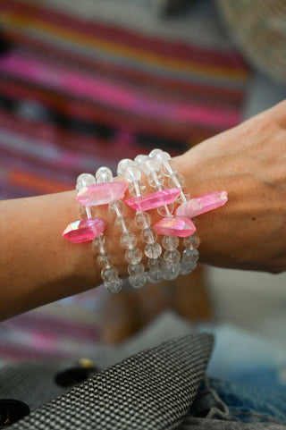 Manifesting My Wildest Dreams Pink Rose Aura Quartz Bracelet