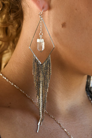 Guiding Light Quartz Silver Earrings