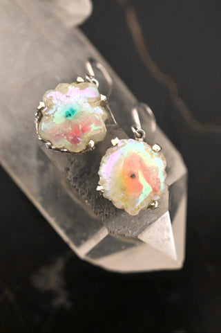 Fierce Light Titanium Agate Earrings