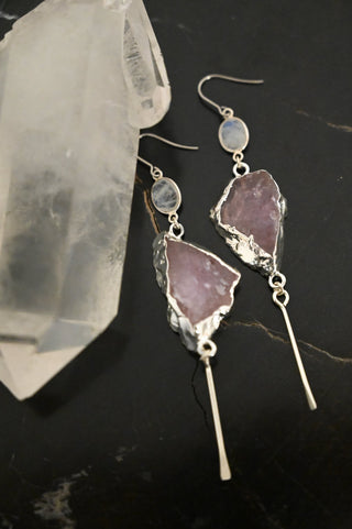 Spirit of Love Rose Quartz Moonstone Earrings
