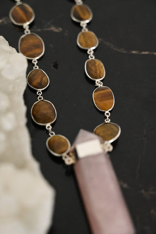 Lionheart Tiger's Eye & Rose Quartz Necklace