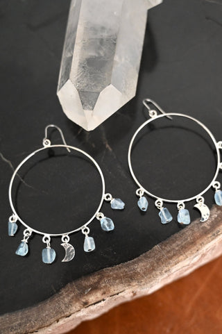 Into The Mystic Aquamarine Chandelier Hoops