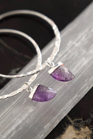 Sacred Vision Amethyst Silver Earrings