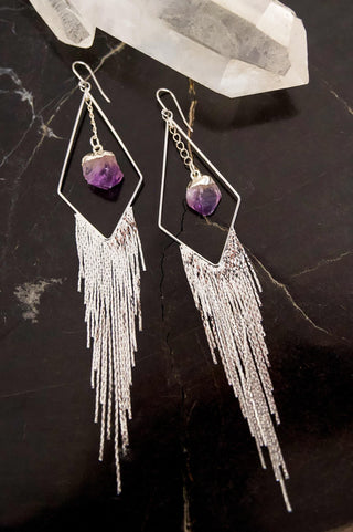 Doorway To The Divine Amethyst Silver Earrings