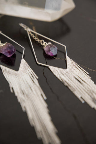 Doorway To The Divine Amethyst Silver Earrings