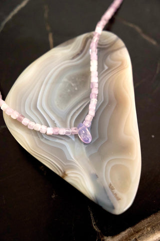 Into The Light Amethyst & Chalcedony Beaded Necklace