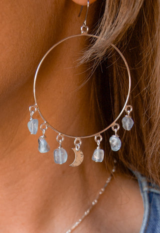 Into The Mystic Aquamarine Chandelier Hoops