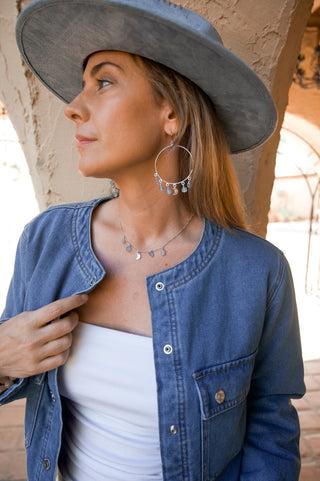 Into The Mystic Aquamarine Chandelier Hoops