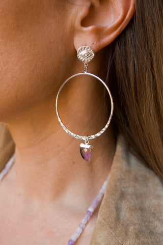 Sacred Vision Amethyst Silver Earrings