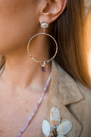Sacred Vision Amethyst Silver Earrings