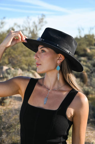 Spirit Guide Silver Feather Lariat Necklace