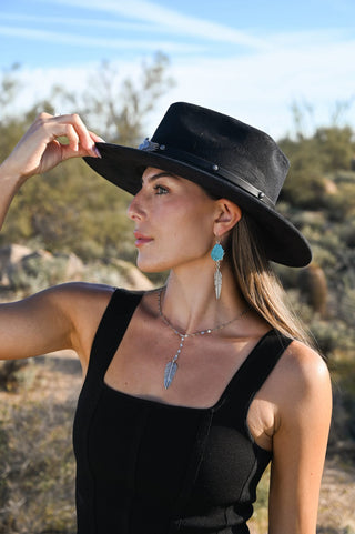 Calm Sky Feather Howlite Earrings
