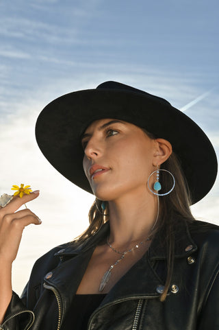 Still Strength Howlite Silver Hoop Earrings