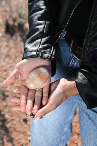 Sacred Softness Onyx Calcite Palm Stone