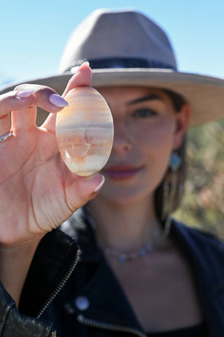 Sacred Softness Onyx Calcite Palm Stone