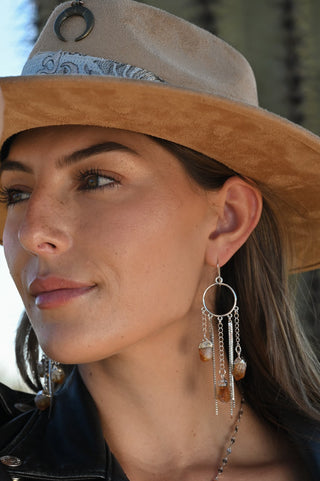 Golden Glow Citrine Silver Chandelier Earrings