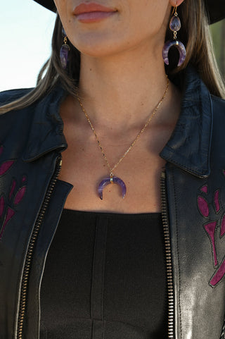 Trust The Way Amethyst Gold Necklace