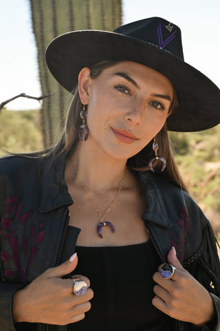 Trust The Way Amethyst Gold Necklace