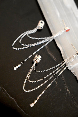 Heartfire Carnelian Ear Cuffs