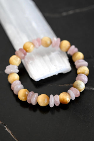 Brave Heart Golden Tigers Eye & Rose Quartz Bracelet