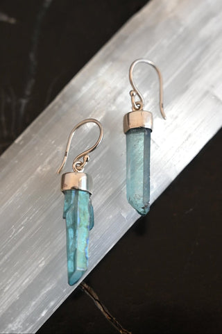 Still Waters Blue Aura Quartz Earrings