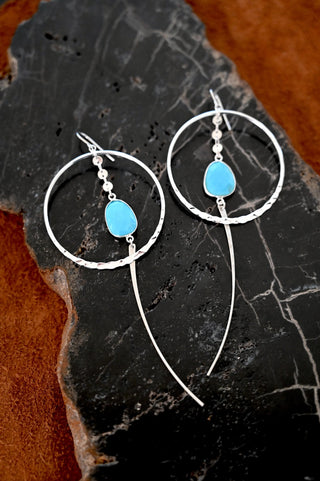 Still Strength Howlite Silver Hoop Earrings