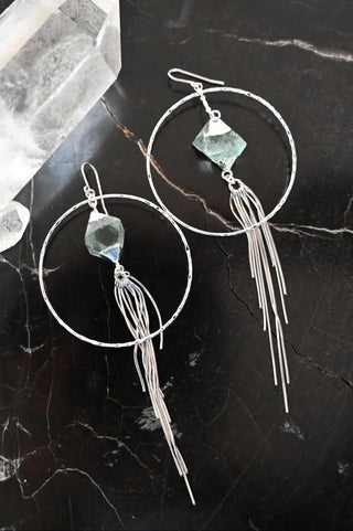 True Direction Fluorite Hoop Earrings