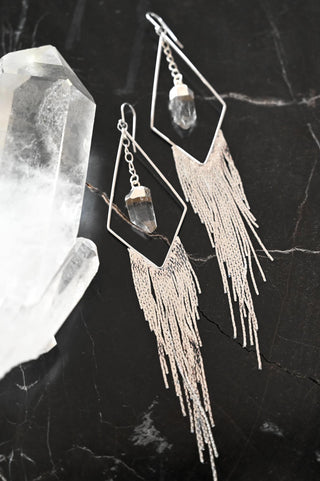 Guiding Light Quartz Silver Earrings
