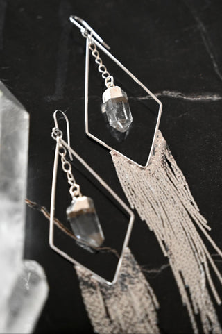 Guiding Light Quartz Silver Earrings
