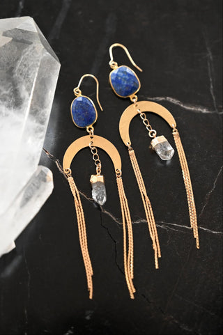 I See It Clearly Lapis Lazuli Gold Earrings