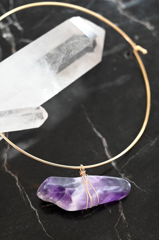 Aligned Amethyst Gold Choker