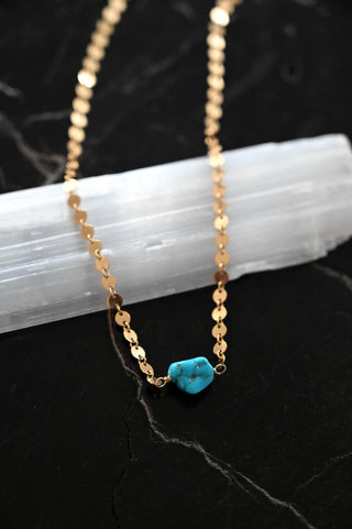 Calm Horizon Turquoise Gold Necklace