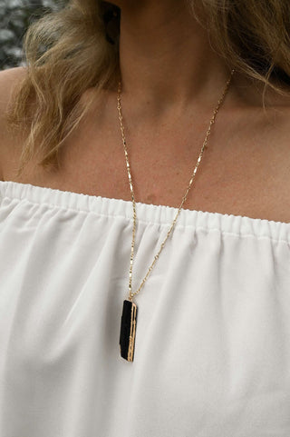 Grounded in My Power Tourmaline Gold Necklace