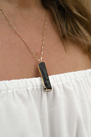 Grounded in My Power Tourmaline Gold Necklace