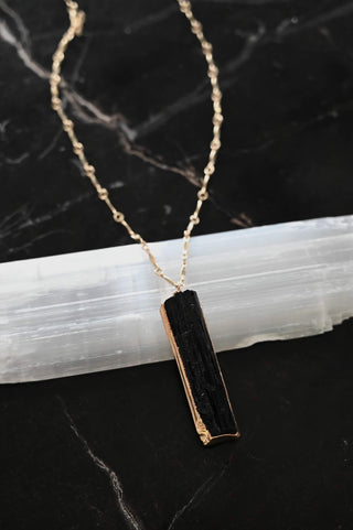 Grounded in My Power Tourmaline Gold Necklace