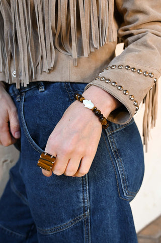 Steady Within Tigers Eye Hamsa Bracelet