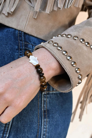 Steady Within Tigers Eye Hamsa Bracelet
