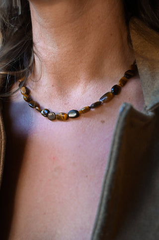 I Stand In My Courage Tiger's Eye Necklace
