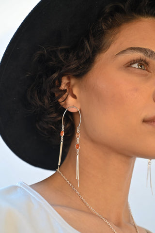 Wild Fire Carnelian Fringe Earrings