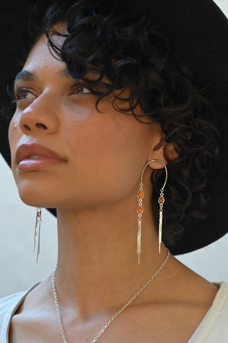 Wild Fire Carnelian Fringe Earrings
