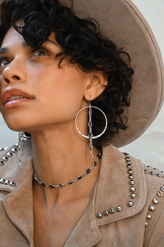 I Fly True Kyanite Moon Hoop Earrings