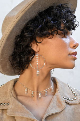 Stepping Stones Quartz Silver Necklace