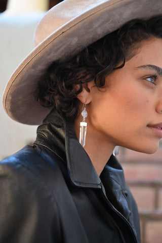 She Sees Clearly Quartz & Moonstone Silver Earrings