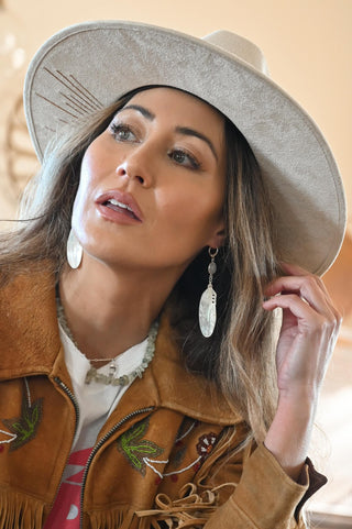 Silver Skies Pearl and Moonstone Feather Earrings