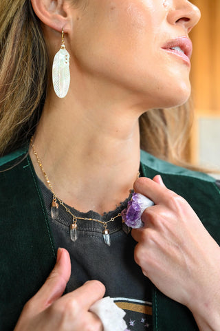 Stepping Stones Quartz Gold Necklace