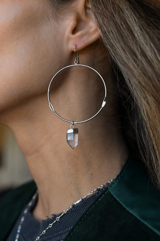 Visionary Quartz Hoop Earrings