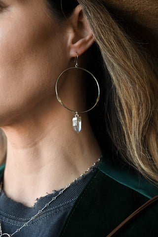 Visionary Quartz Hoop Earrings